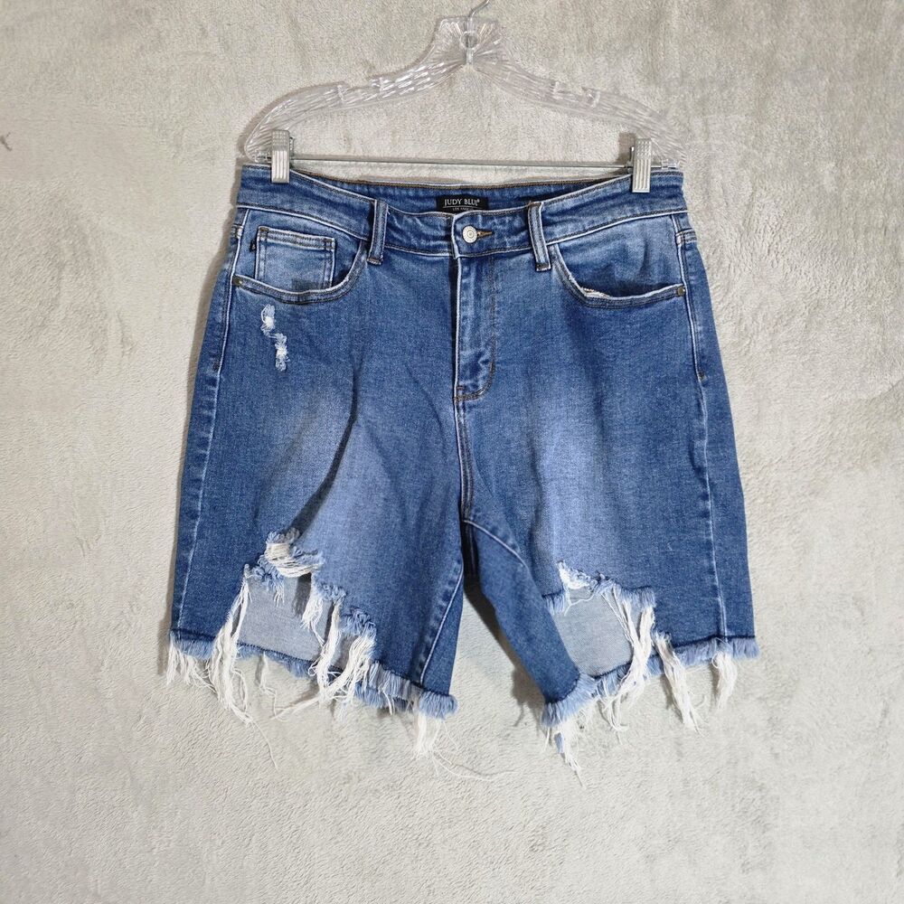 Judy Blue Womens Denim Shorts Distressed Sz 1XL